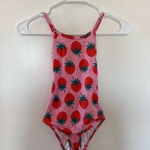 Hanna Andersson Pink Strawberry Print Swimsuit